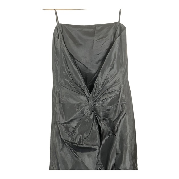 Laundry Black Bow Low Back Ruched Twist Evening Occassion Maxi by Shelli Segal - Picture 12 of 15